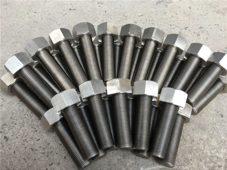 254smo uns s31254 en1.4547 bolt dan kacang 1-1 / 2 "-8unx180mm thread thread